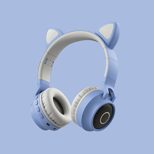 LED Light Cat Ear Wireless Headphones