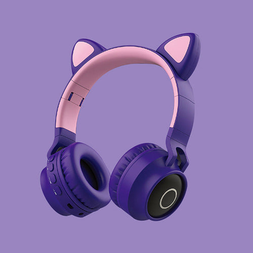 LED Light Cat Ear Wireless Headphones