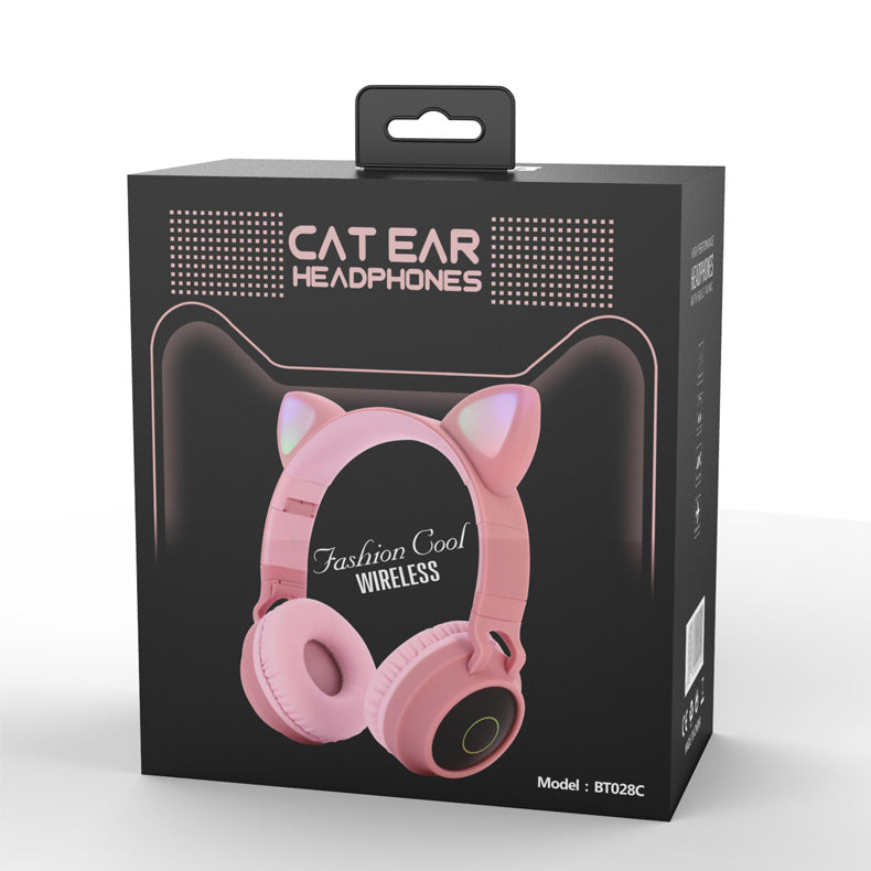LED Light Cat Ear Wireless Headphones